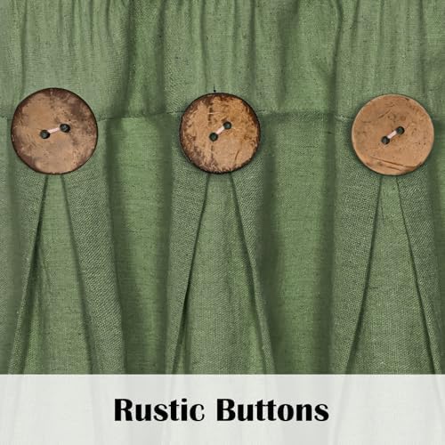 FRAMICS Farmhouse Valance Curtains, Boho Cotton Linen Kitchen Valance, Olive - Image 4