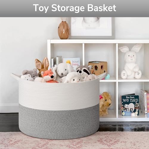 Goodpick Extra Large Woven Blanket Basket Living Room, Toy Bin - Image 4