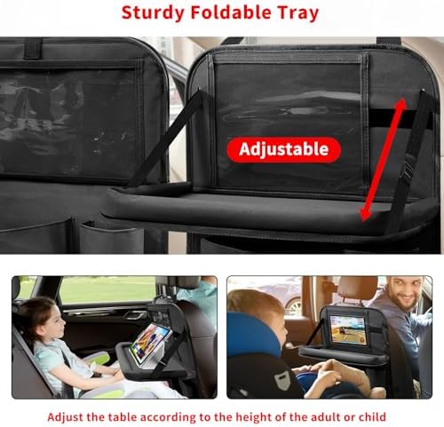 Car Backseat Organizer with Tablet Holder, 6 Storage Pockets Seat Back - Image 4