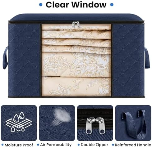Fab totes 4 Pack Storage Bags for Clothes Blanket Storage Bins - Image 4