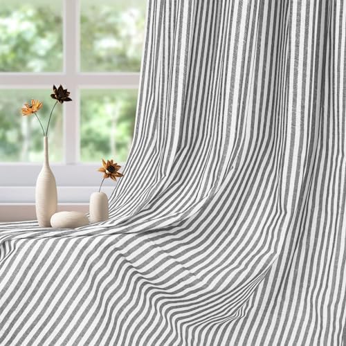 ASPMIZ Cotton Linen Farmhouse Curtains Boho Rustic Button Curtain, Linen Window - Image 4