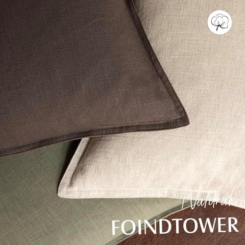 Foindtower Decorative Linen Lumbar Throw Pillow Covers 12x20 Reddish Brown - Image 4
