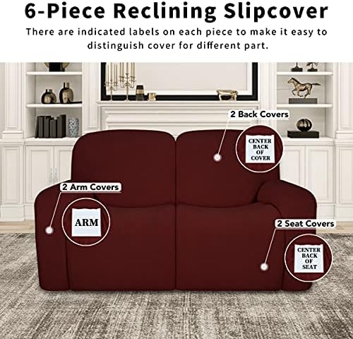 Easy-Going 100% Dual Waterproof Recliner Loveseat Cover, 6-Pieces Stretch - Image 4