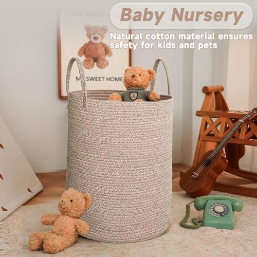JMvicyroam 80L Cotton Rope Laundry Basket Hamper - Image 2