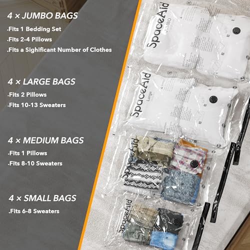 SpaceAid 20 Pack Vacuum Storage Bags, Space Saver Sealer Compression Bags - Image 3