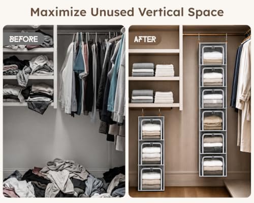 Homsorout 6-Tier Modular Hanging Closet Organizer Shelves - Image 5