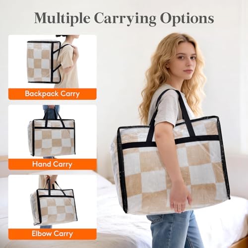 Lifewit 6 Pack Clear Storage Bags, 45L Clothes Organizer - Image 3