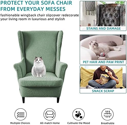 CRFATOP Wingback Chair Covers Stretch Armchair Slipcovers - Image 4
