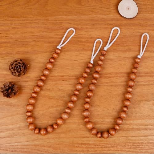 KLOGTSIND Wood Bead Curtain Tiebacks, 2 Pack Curtain Tie Backs - Image 6