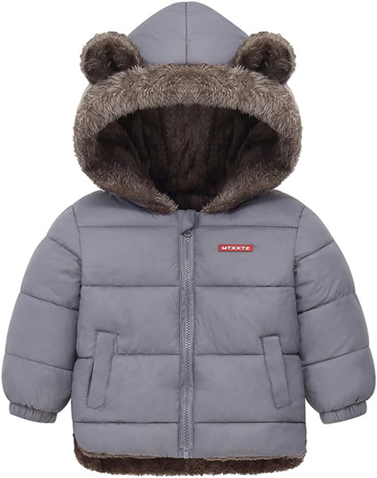 Fairy Baby Infant Baby Winter Coat Cute Teddy Bear Hooded Jacket Warm Fleece Outerwear Windproof Toddler Boys Girl 6M-4T