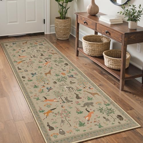 BESBLEE 2'6X7 Washable Kitchen Runner Rug, Animal Non Slip - Image 2