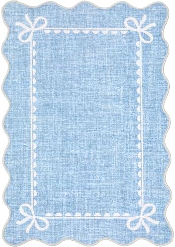GarveeHome Scalloped Entryway Rug 2x3 Washable Front Door Bow Rug - Image 5
