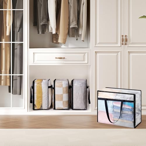 Lifewit 6 Pack Clear Storage Bags, 45L Clothes Organizer - Image 5