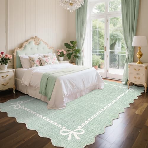 GarveeHome Scalloped Bow Rug 8x10 Washable Rugs - Image 2