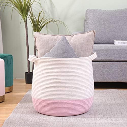 Large Cotton Rope Basket, Woven Storage Basket - Image 7