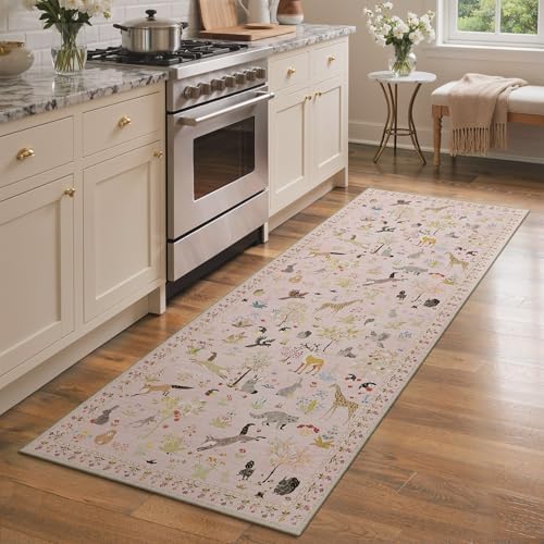 BESBLEE 2X10 Washable Kitchen Runner Rug, Animal Non Slip by BESBLEE