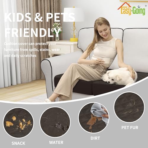 Easy-Going Waterproof Cushion Covers Set, Quilted Stretch 1-Piece Sofa Seat - Image 5