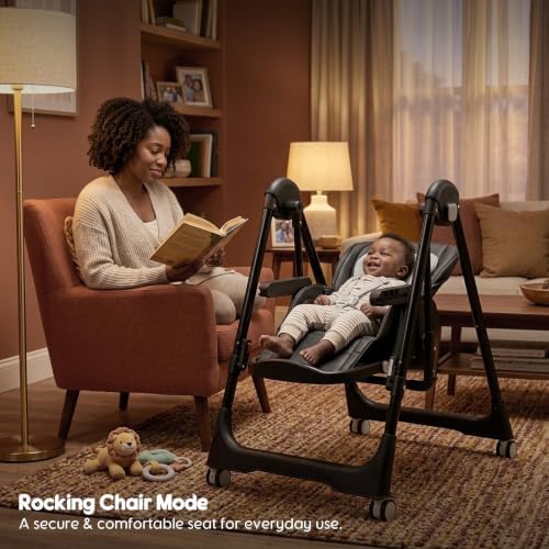 Foldable High Chairs for Babies and Toddlers Convert to Baby Rocker - Image 3