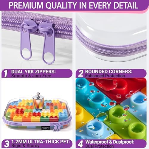 YQBRAO Clear Hard Shell Zipper Cases, 4 Small Cable Organizers - Image 5