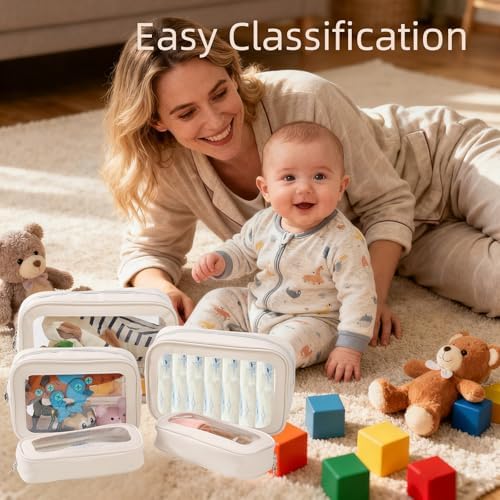 5PCS Diaper Bag Organizer Pouch Set, TSA Approved Toiletry Bag, Purse Organizer - Image 2