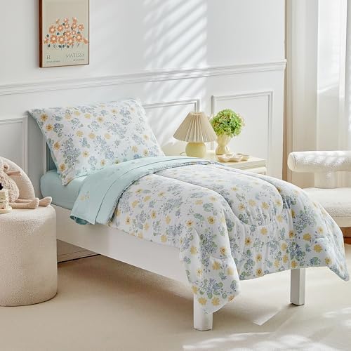 JHXHMX 4 Pieces Toddler Bedding Set, Soft Crib Bed Sheets Set Includes Quilted - Image 3
