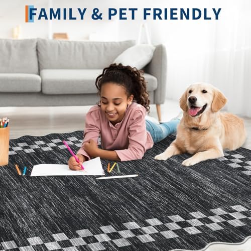 GarveeHome Washable Runner Rug 2x10 Modern Bordered Hallway Runner Rug - Image 5