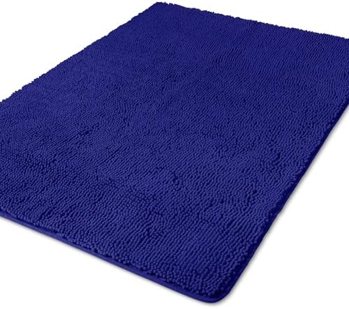 Yeaban Chenille Royal Blue Bathroom Rug 40"x60", Non-Slip Rubber Backing by Yeaban