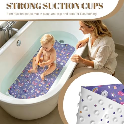 Rainbow Butterfly Bathtub Mat Non Slip - Image 3