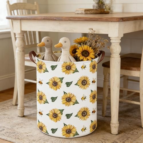 Bee hamper, Waterproof foldable Kids laundry basket, Nursery Hamper, Bee Room - Image 4