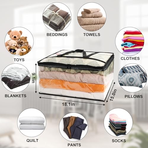 6Pack Clear Blanket Storage Bags Comforter Clothes Storage Moving Bag - Image 2