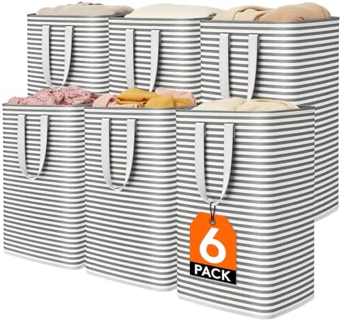 Lifewit 80L Large Laundry Baskets, 6 Pack, Reinforced Handles by Lifewit