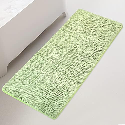 Yeaban Chenille Seafoam Green Bathroom Runner Rug 24"x60" by Yeaban