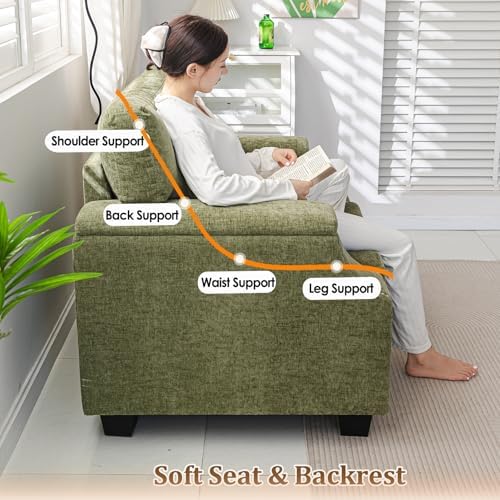 38'' Oversized Accent Chair Set of 2, Armrest Organizer - Image 5