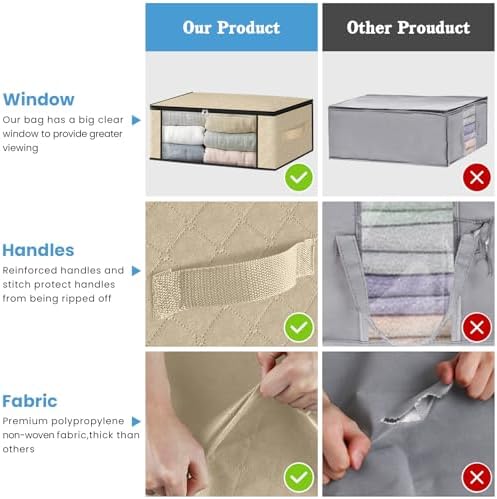 HomeHacks 10-Pack Clothes Organizer Storage Bags, 35L Storage Bins - Image 5