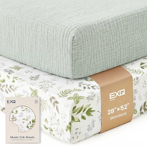 Muslin Crib Sheets for Boy Girl by EXQHomeTexitleCoLtd