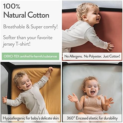 Joey + Joan Mini Portable 24x38 Fitted Crib Sheets – Compatible - Image 3