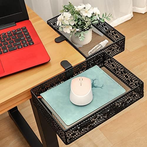 Under Desk Drawer, Clamp on Desk Organizer Under Table Hanging Desk Storage - Image 2