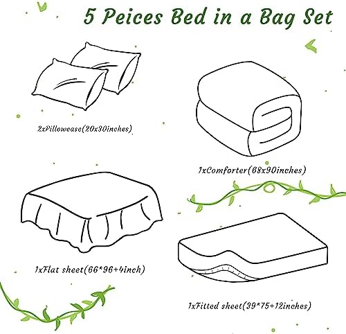 NTBAY Twin Comforter Set with Sheets, 5 Pieces Soft and Breathable Twin Bedding - Image 3