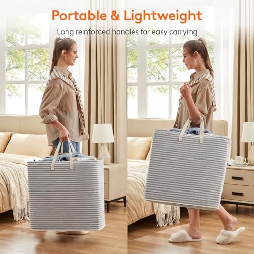 Lifewit 90L Large Laundry Baskets, 3 Pack, Reinforced Handles - Image 5