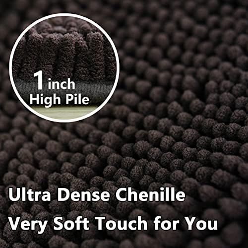 Bathroom Rugs Sets 2 Piece, Extra Soft Chenille Bath Mat Ultra Absorbent - Image 5