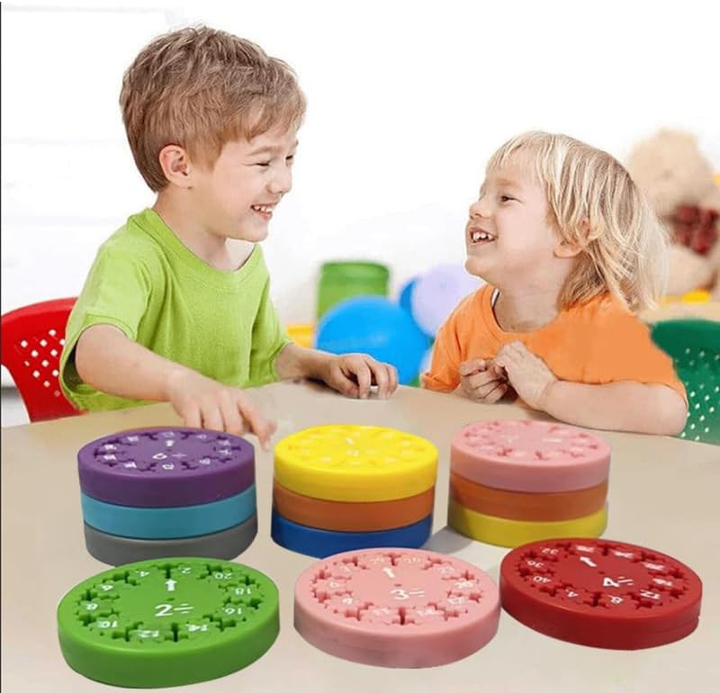 18PCS Math Fact Fidget Spinners,Learn Math Fact Fidget Spinners,Educational Stress-Relieving Toys Suitable for Children Addition, Subtraction, Multiplication and Division - Cultivate Joy of Learning
