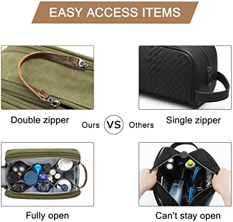 BAGSMART Toiletry Bag for Men, Canvas Travel Toiletry Organizer Dopp Kit - Image 5