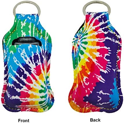 4 Piece Hand Sanitizer Bottle Holder Keyring Neoprene Keychain - Image 2