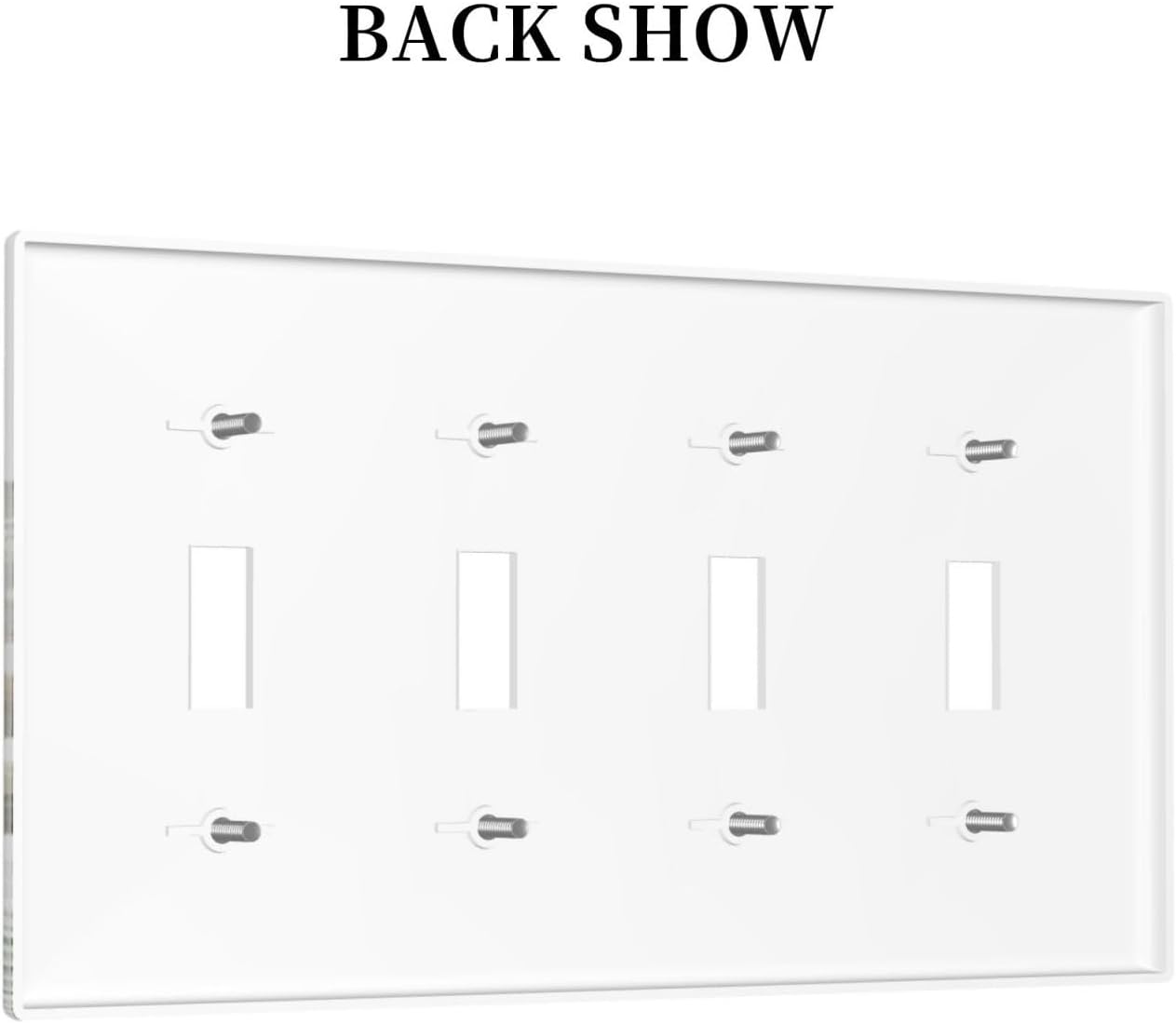 Palm Tree Banana Leaf Green Rainforest Natural Landscape Light Switch Covers Quad Toggle Electrical Faceplate 4 Gang Wall Plate Decorative Switch Plates for Bed Room Living Room Decor