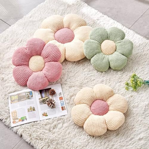 Kcvvcr Flower Throw Pillow, Soft Light Pink 17.7" Shaped Floor Pillow - Image 3