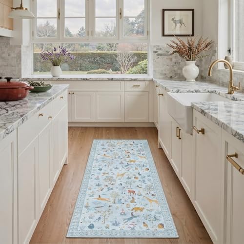 BESBLEE 2X6 Washable Kitchen Runner Rug, Animal Non Slip by BESBLEE