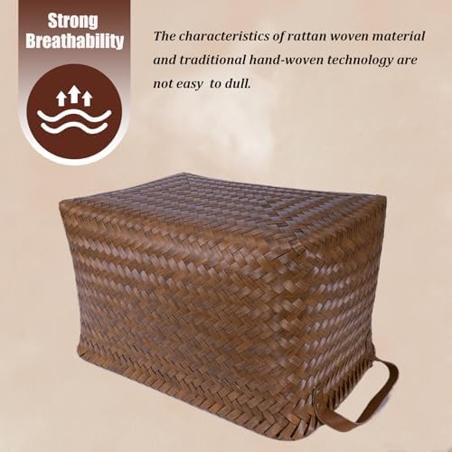 BROWNLILY Handwoven Clothes Basket Laundry Hampers Large Wicker Storage Baskets - Image 3