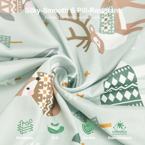 Pack N Play Sheets Fitted, Mini Crib Sheets, Breathable Soft Unisex Playard - Image 3