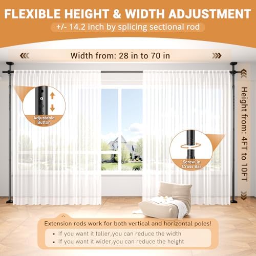 Room Divider Curtain Rod, No Drilling Adjustable Space Partition, Heavy Duty - Image 2