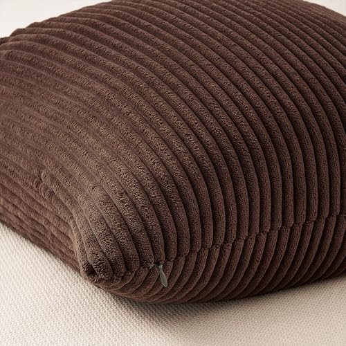 Topfinel Gold Brown Throw Pillow Covers Rustic Modern Soft Corduroy Striped - Image 5